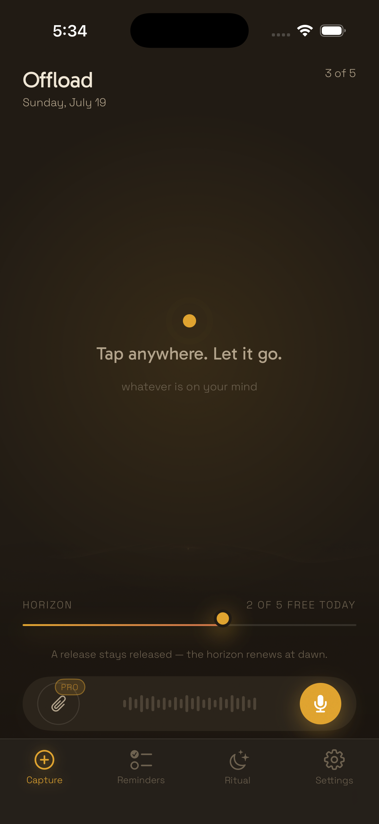 Offload capture screen in dark mode